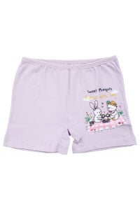 Kız Çocuk Mor Tavşan Baskılı Atlet Boxer Takım 2-3 Yaş