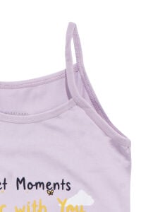 Kız Çocuk Mor Tavşan Baskılı Atlet Boxer Takım 2-3 Yaş