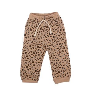 Kız Bebek Lila Kahve Kedi Nakışlı Leopar Desenli 3 İp 2'li Takım