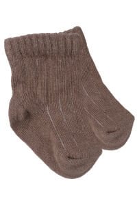 Unisex Bej Kahve 3'lü Çorap 0-6 Ay