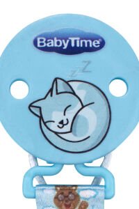 Unisex Mavi Hayvan Baskılı Kumaş Emzik Askısı