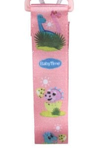 Unisex Pembe Hayvan Baskılı Kumaş Emzik Askısı