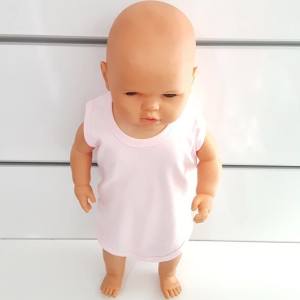 Pembe Sade Alttan Çıt-çıtlı Askılı Badi Zıbın