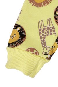 Erkek Bebek Sarı Cepli Maymun Baskılı 2'li Takım