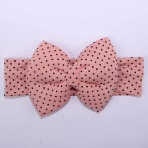 Kız Bebek Somon Puanlı Fiyonklu Bandana