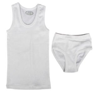 Unisex Ekru Jakarlı Atlet Külot Takım