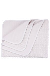 Ekru Kalp Kabartmalı Kalın Peluş Battaniye 100*120 cm