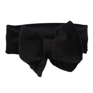 Kız Bebek Siyah Kurdeleli Kadife Bandana