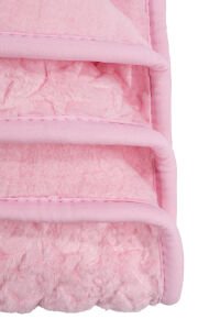 Pembe Yıldız Kabartmalı Kalın Peluş Battaniye 100*120 cm