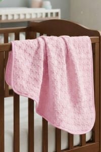 Pembe Yıldız Kabartmalı Kalın Peluş Battaniye 100*120 cm