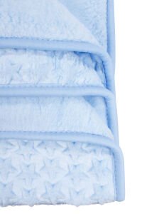 Mavi Yıldız Kabartmalı Kalın Peluş Battaniye 100*120 cm