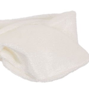 Kız Bebek Ekru Kendinden Bağlamalı Kadife Bandana