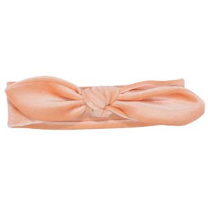 Kız Bebek Somon Kendinden Bağlamalı Kadife Bandana