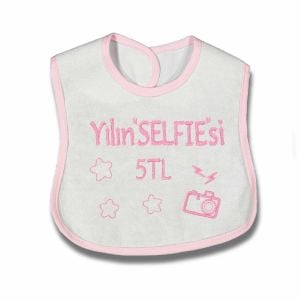 Yılın Selfiesi 5 TL Yazılı Pembe Önlük