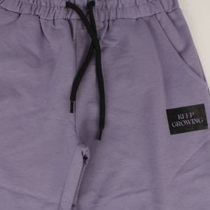 Kız Çocuk Mor Paçası Beli Lastikli Diz Detaylı Tek Alt