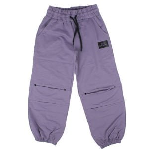 Kız Çocuk Mor Paçası Beli Lastikli Diz Detaylı Tek Alt