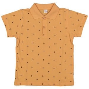 Erkek Çocuk Somon Çapa Baskılı Polo Yaka Tişört