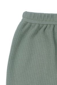 Erkek Bebek Yeşil Ekru Fil Nakışlı Yelekli 3'lü Takım