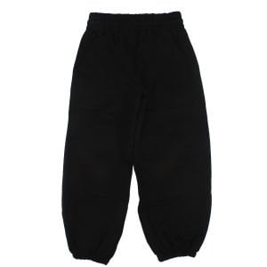 Kız Çocuk Siyah Paçası Beli Lastikli Diz Detaylı Tek Alt