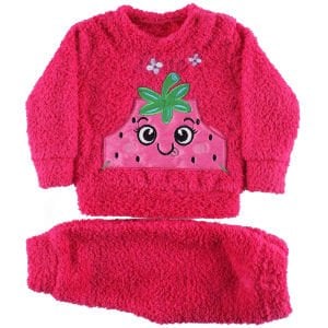Kız Bebek Fuşya Çilekli Welsoft 2'li Peluş Takım