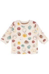 Unisex Bej Renkli Emoji Baskılı Pijama Takımı
