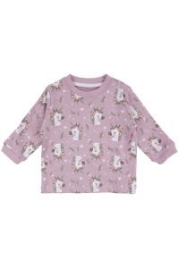 Kız Bebek Mor Unicorn Baskılı Pijama Takımı