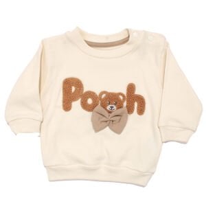 Erkek Bebek Ekru Bej Pooh Nakışlı Ayıcıklı 2'li Takım