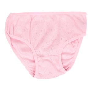 Kız Çocuk Pembe Jakarlı Kalp Desenli Külot