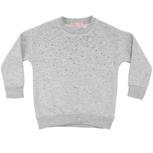 Kız Çocuk Gri Taşlı Üç İp 2'li Takım