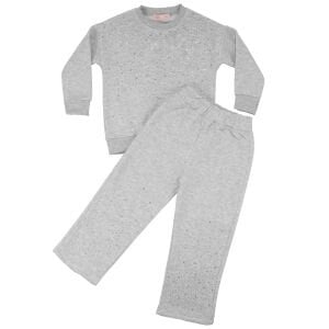 Kız Çocuk Gri Taşlı Üç İp 2'li Takım