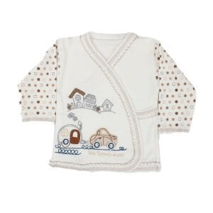 Kahverengi Arabalı Puanlı 5 Parça Hastane Çıkış Seti