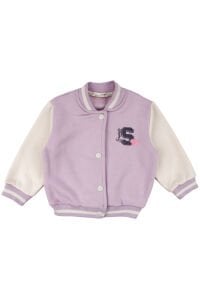 Kız Çocuk Mor Krem 3 İp Kolej Hırka