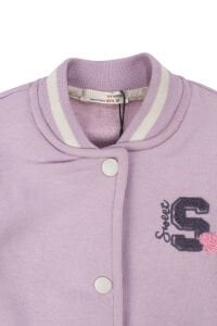 Kız Çocuk Mor Krem 3 İp Kolej Hırka