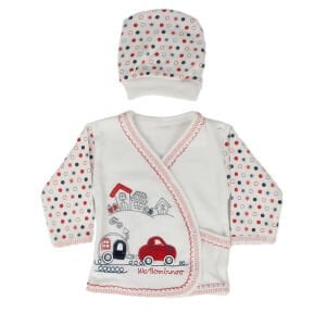 Kırmızı Arabalı Puanlı 5 Parça Hastane Çıkış Seti