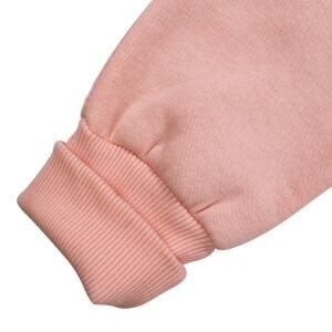 Kız Bebek Pembe Baby Ayıcık Armalı Kapüşonlu 3 İplik Fermuarlı Tulum