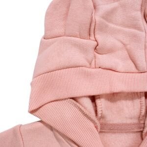 Kız Bebek Pembe Baby Ayıcık Armalı Kapüşonlu 3 İplik Fermuarlı Tulum