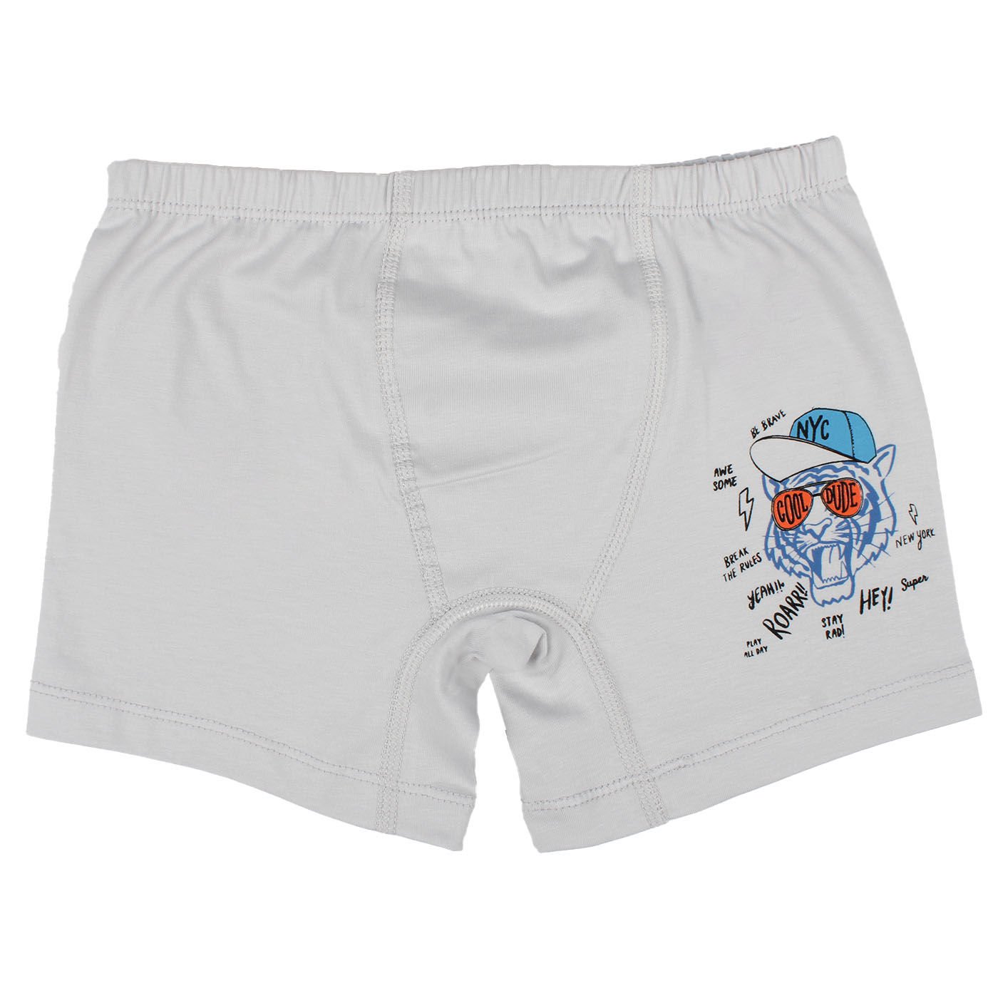 Erkek Çocuk Gri Baskılı Boxer - Bebegen.com.tr