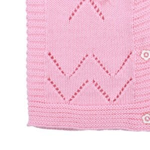 Lüx Pembe Kurdeleli Kız Bebek Triko Yelek