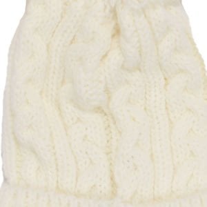 Unisex Ekru Triko Tek Kulaklı İpli Bere 0-1 Yaş