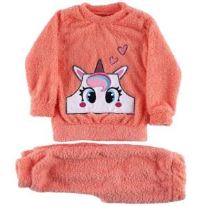 Kız Bebek Somon Unicorn Welsoft 2'li Peluş Takım