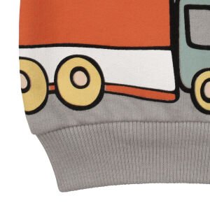 Erkek Bebek Bej Uçak Kamyon Baskılı 2'li Takım