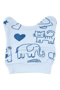 Erkek Bebek Mavi Fil Nakışlı Pijama Takımı 0-3 Ay