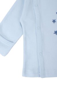 Erkek Bebek Mavi Fil Nakışlı Pijama Takımı 0-3 Ay