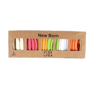 Unisex Yeşil Pembe Turuncu 6 Renk Kıvrık Çorap 0-6 Ay