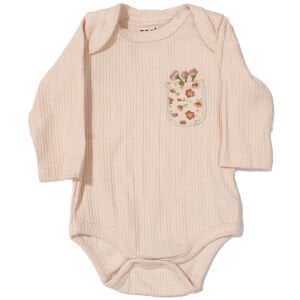 Kız Bebek Ekru Bej Pudra Çiçek Desenli 3'lü Zıbın Set