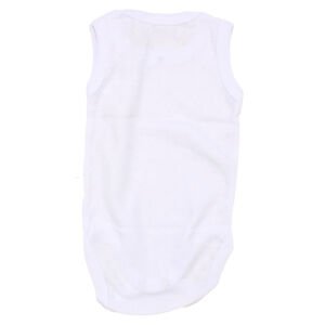 Unisex Beyaz Raporlu Kısa Kol Çıtçıtlı Body Zıbın