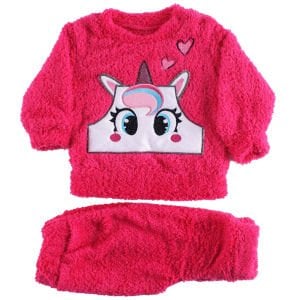 Kız Bebek Fuşya Unicorn Welsoft 2'li Peluş Takım