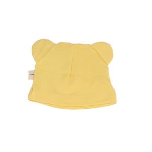 Unisex Sarı Tatlı Ayıcık Desenli Bereli 2'li Tulum Set