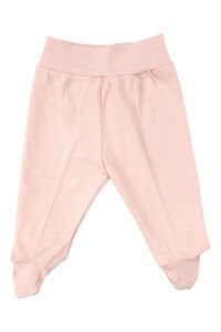 Kız Bebek Somon Çizgili Tavşan Nakışlı Pijama Takımı 0-3 Ay