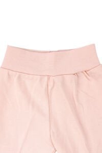 Kız Bebek Somon Çizgili Tavşan Nakışlı Pijama Takımı 0-3 Ay